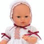 Кукла-бебе Коке с бяла рокличка и шапка с дантели, Asi dolls