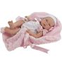 Кукла-бебе Мария с бяло гащеризонче и розово одеяло, Asi dolls