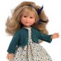 Кукла Силия с цветна рокля и плетена жилетка, 30 см, Asi dolls