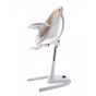 Mima Мултифункционален детски стол за хранене с бяла рамка Moon, Latte