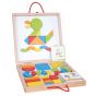 Дървени магнитни форми и цветове в куфар, Lelin Toys