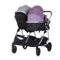 Chipolino Детска количка за близнаци, Дуо смарт, антрацит/люляк
