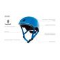 Цветна каска за колело и тротинетка, 51-54 см - синя  Globber