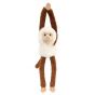 Плюшена играчка маймунка със звук, 47 см, бяло и тъмно кафяво, Keel Toys