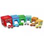 Картонени кубчета с картинки и превозни средства, Lelin Toys