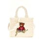 Guess Bear Чанта с 2 дръжки TEDDY TOTE BAG CREAM WHITE