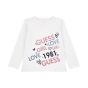 Guess Детска блуза с дълъг ръкав Girl Love White