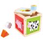 Куб за сортиране на форми - дървена играчка Lelin Toys