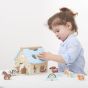 Lelin Toys Дървена ферма-сортер, с дървени животни