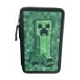 Minecraft Ученически несесер с две отделения Creeper Green