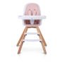 Cangaroo Детски дървен стол за хранене HYGGE, Розов