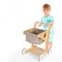Дървена детска пазарска количка, Розова