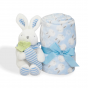 Interbaby бебешко одеяло 80x110см + играчка "Моето сладко зайче" син