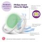 Philips AVENT Комплект от 2 бр. светещи в тъмното ортодонтични залъгалки Ultra Air Night SCF37623 и кутия за стерилизиране, 18м+