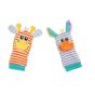 Playgro Комплект Гривни-дрънкалки и чорапки Джунгла със забавни образи на жираф и зебра, 0м+