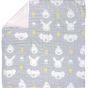 Playgro Бебешко муселиново одеяло за количка Fauna Friends от 100% естествен памук, размер 70 х 70 см