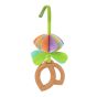 Playgro Активна гимнастика с дървена арка Fauna Friends, с три свалящи се играчки и подплатено кръгло килимче, 0м+