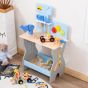 Дървена детска работилница с инструменти, Синя
