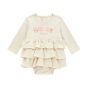 Guess Бебешка рокля за изписване LIGHT OATMEAL HEATHER