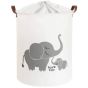 Sipo Сгъваема памучна кошница за играчки с шнур, слонове, 43 L PAT35593