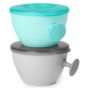 Комплект купички за хранене Skip Hop – 2 броя, сиво/тюркоаз