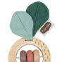 Tiny Love Дървена дрънкалка Цвекло от Еко колекция Garden of Adventures, текстилни листа и панделки, цветни дървени мъниста, 0м+