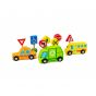 Комплект градски автомобили с пътни знаци Tooky toy