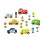 Комплект градски автомобили с пътни знаци Tooky toy