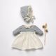 Бутикови дрехи за кукла-бебе REBORN, Бяло поларено боди и шапка, Asi dolls