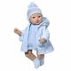 Кукла бебе Коке със синьо гащеризонче и плато, Asi dolls