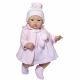Кукла бебе Коке с розова плетена рокличка и шапка, 36 см, Asi dolls