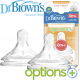 Dr.Brown's Биберони за шишета Wide-Neck Options+ 2бр./оп. Етап 1,2,3,4