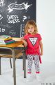 Детска цикламена тениска с пайети и лого за момиче, Guess