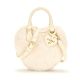 Guess Детска чанта с 2 дръжки и аксесоар - сърце FUR WHITE