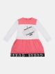 Детска рокля с мрежа и надпис Guess
