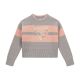 Guess Детски пуловер за момиче GREY AND PINK MACRO