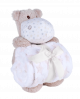 Interbaby бебешка играчка Hippo 25см + бебешко одеяло 80х110см 